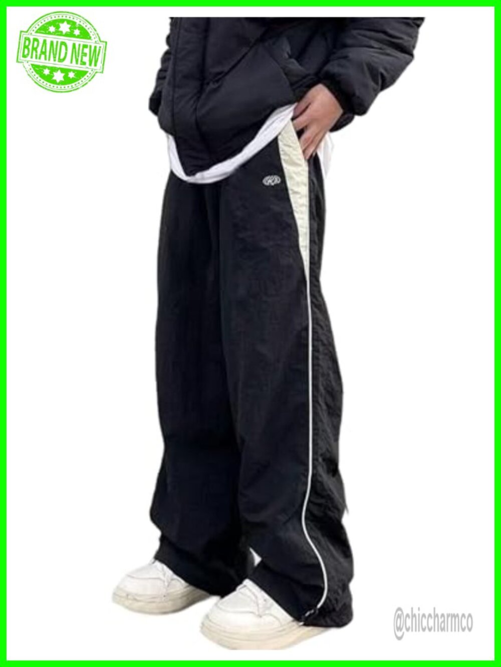 Unisex Y2K Baggy Parachute Track Pants Oversized Joggers Streetwear